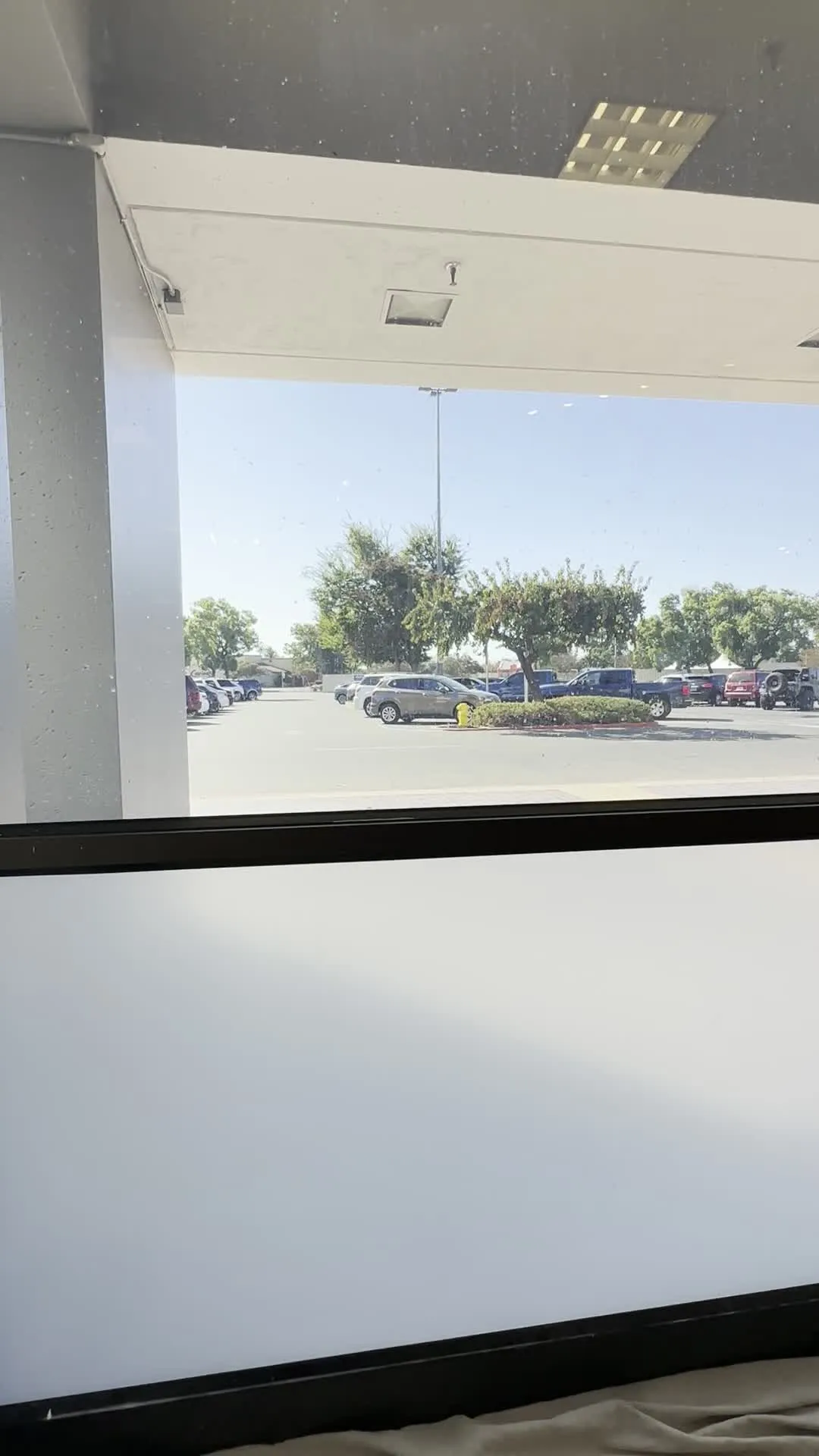 Frosted privacy film applied to interior office glass partitions